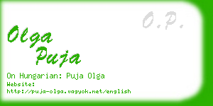 olga puja business card